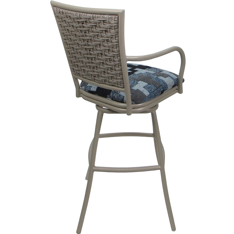 Set of 3 Outdoor Indoor Counter Stools - Erin - Craftsman Flint Fabric - Beige