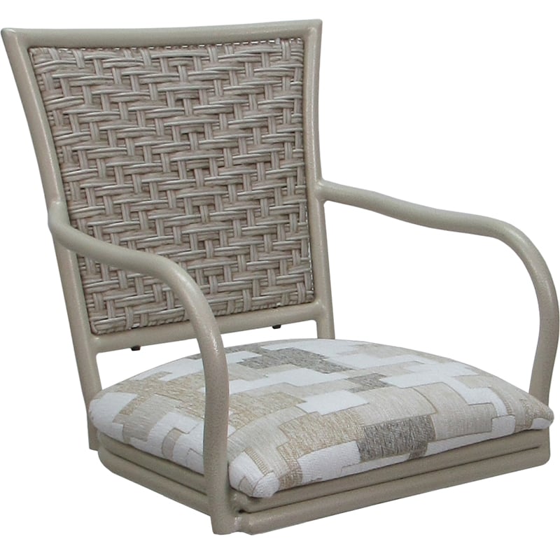 Set of 3 Outdoor Indoor Counter Stools - Erin - Craftsman White Fabric - Beige