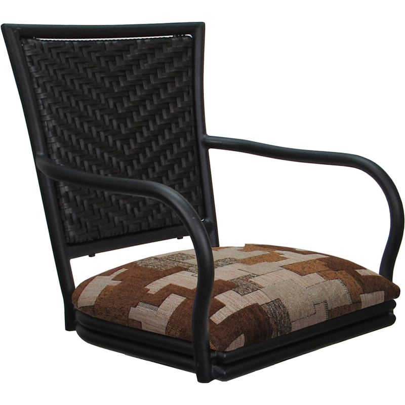 Set of 3 Outdoor Indoor Counter Stools - Erin Arms - Terracotta Fabric - Black