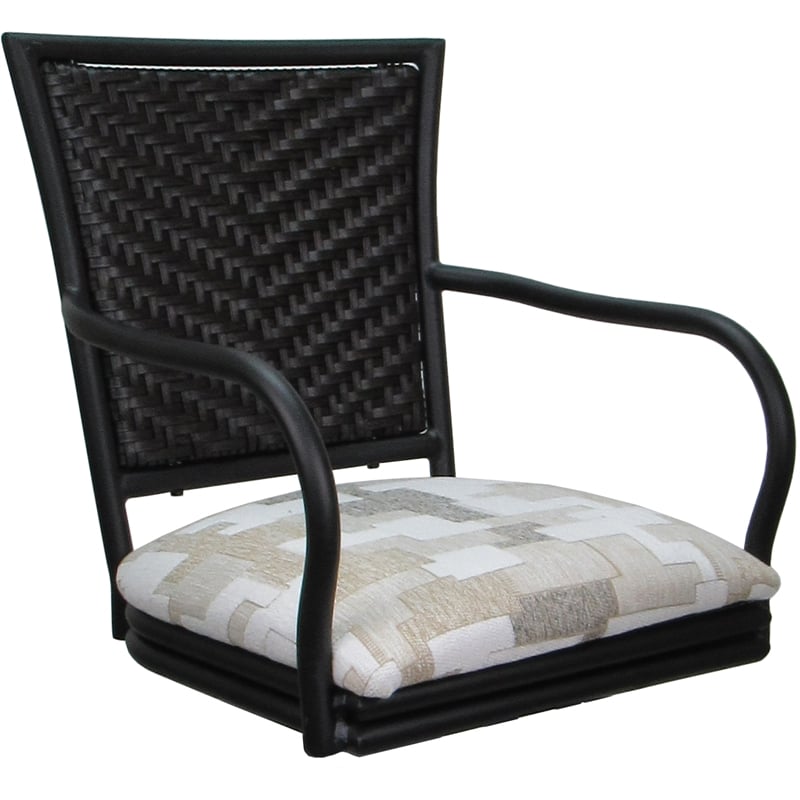 Set of 3 Outdoor Indoor Bar Stools - Erin Arms - Craftsman White Fabric - Black