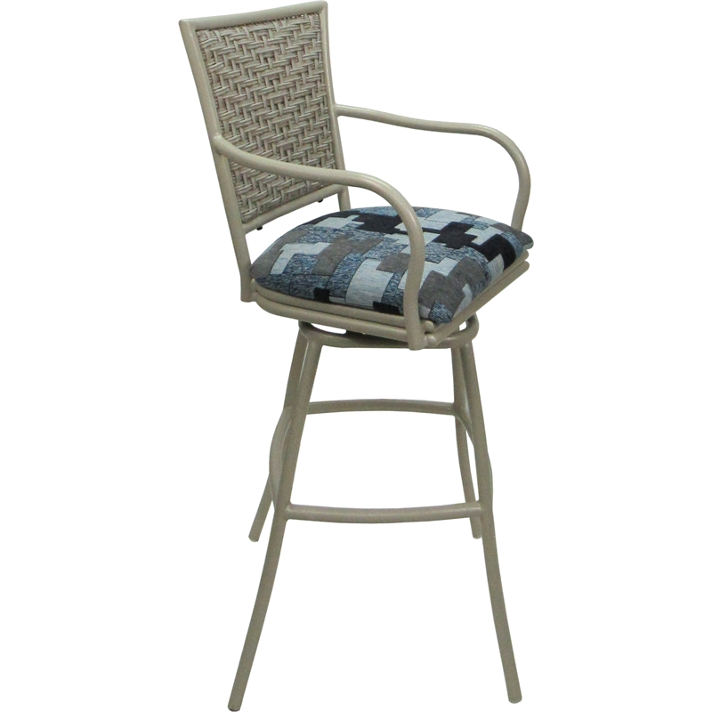 Set of 3 Outdoor Indoor Extra Tall Stools - Erin- Craftsman Flint Fabric - Beige