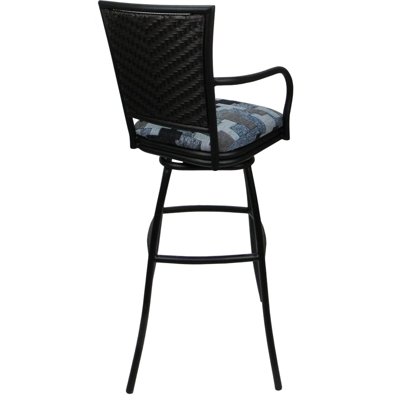 Set of 3 Outdoor Indoor Extra Tall Stools - Erin- Craftsman Flint Fabric - Black