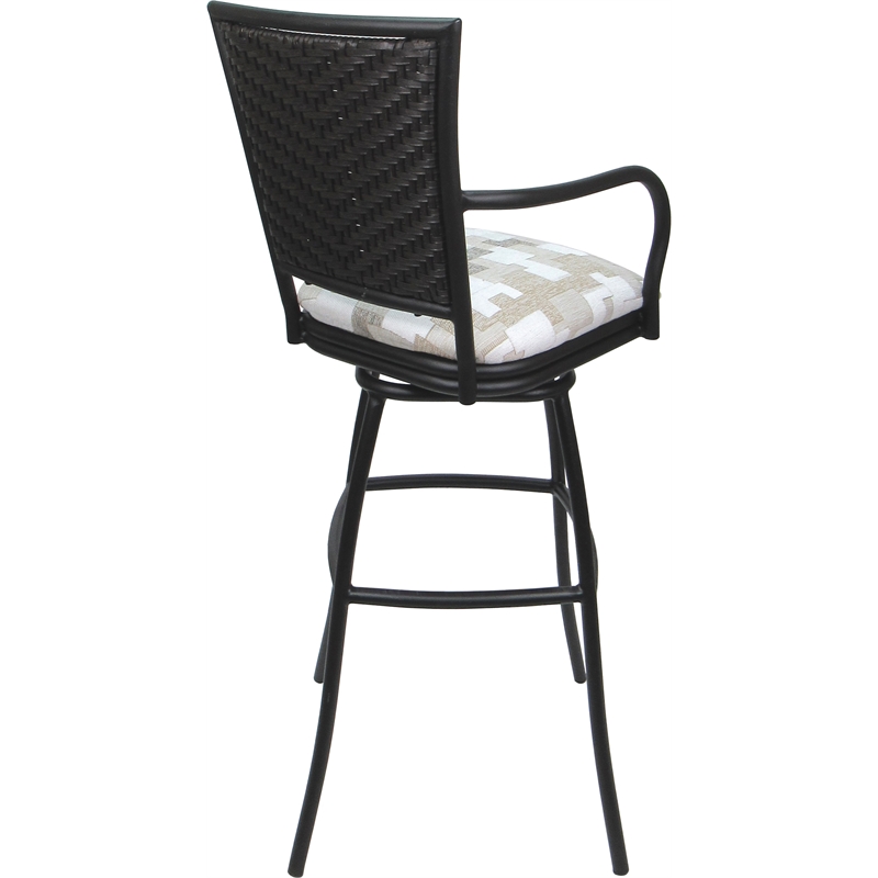 Set of 3 Outdoor Indoor Extra Tall Stools - Erin - Craftsman White Fabric - Gray