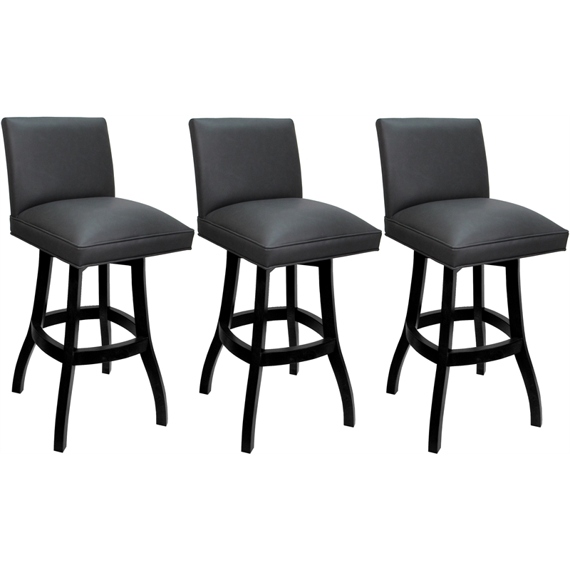 Set of 3 Swivel Wood Counter Stools 26
