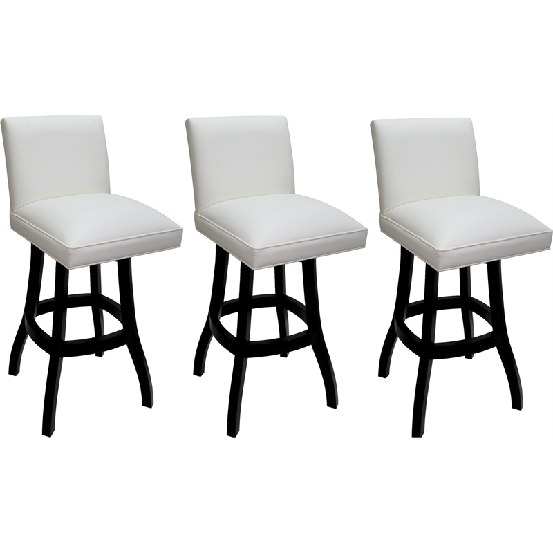 Set of 3 Swivel Wood Counter Stools 26