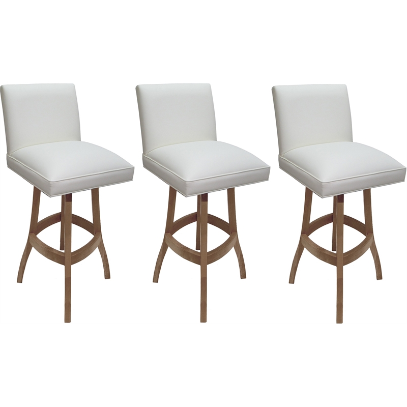 Set of 3 Swivel Wood Counter Stools 26