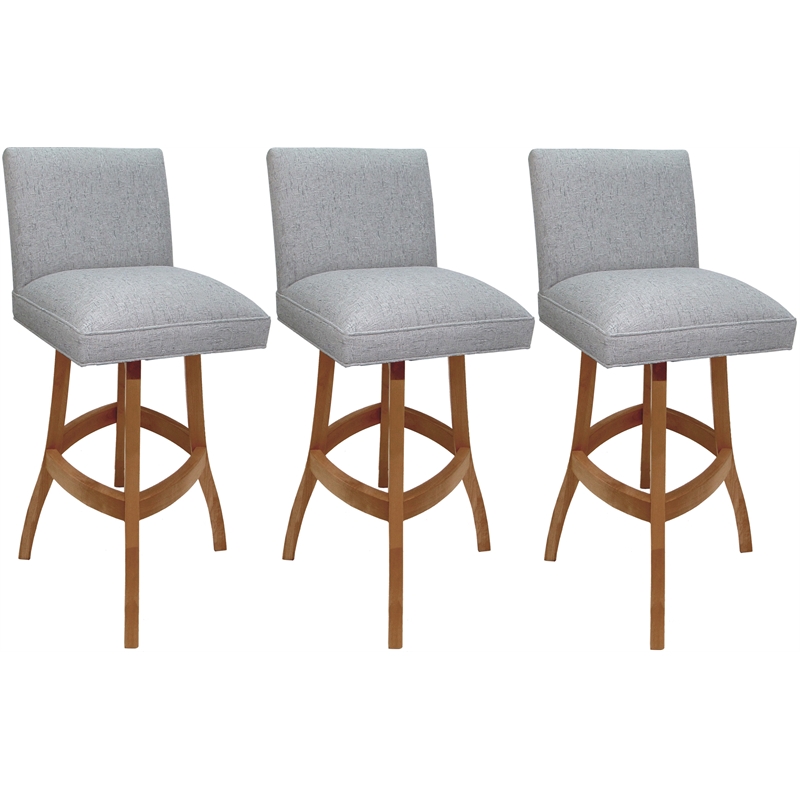 Set of 3 Swivel Wood Counter Stool 26