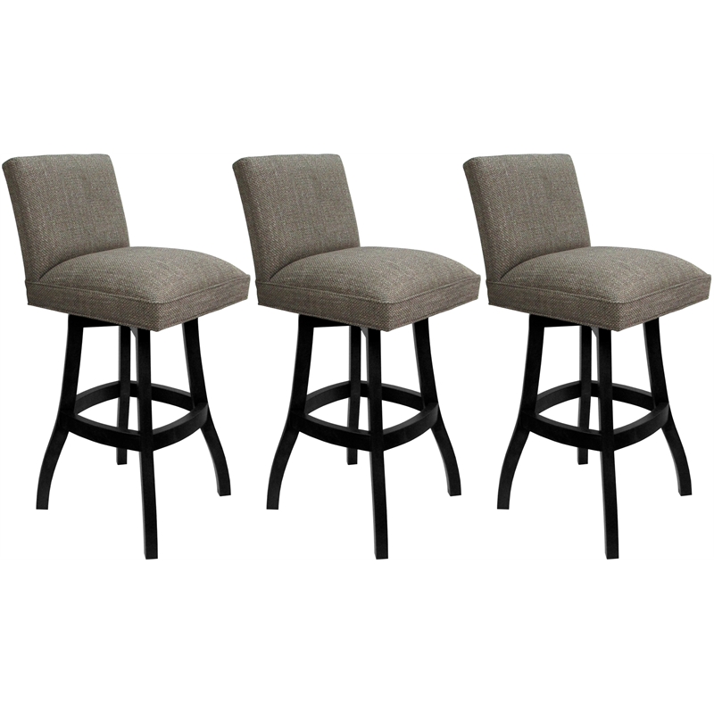 Set of 3 Swivel Wood Counter Stools 26