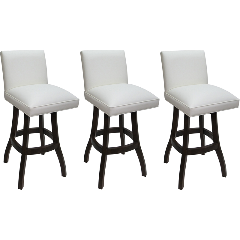 Set of 3 Swivel Wood Counter Stools 26