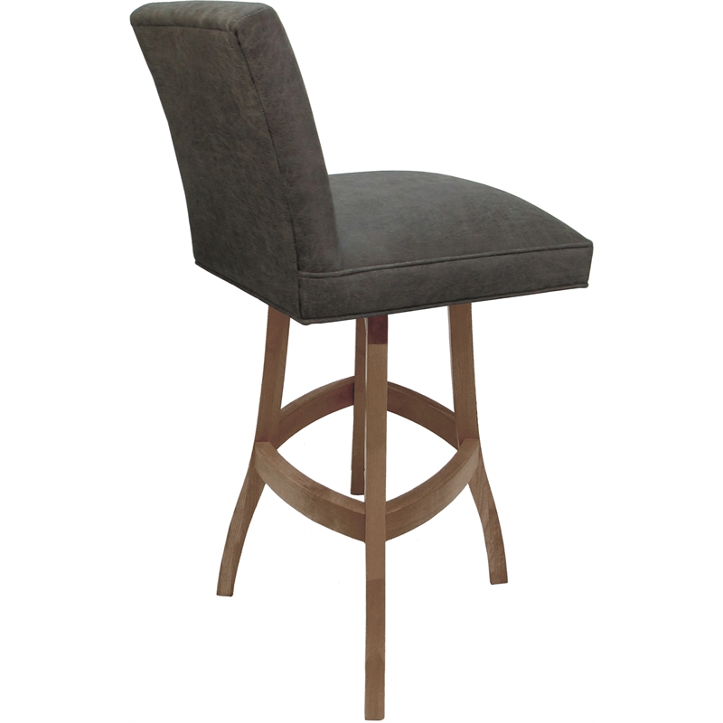 Set of 3 Swivel Wood Bar Stools 30