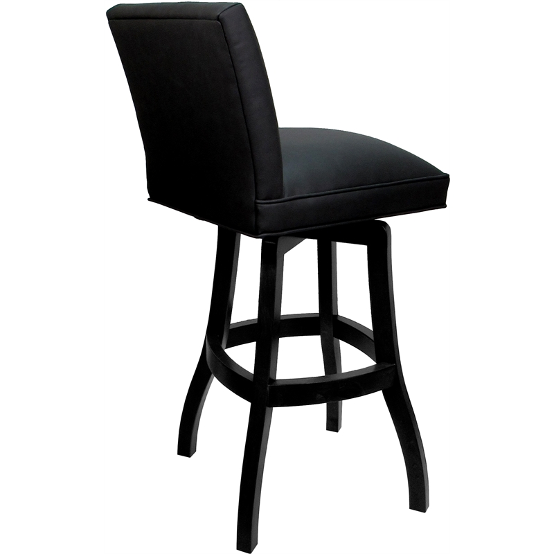 Set of 3 Extra Tall Swivel Wood Stools - Sommerville - Black Vinyl - Black