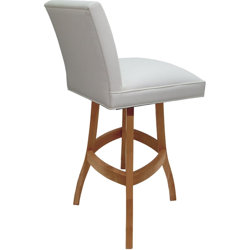 Sommerville Extra Tall Swivel Metal Stool in White Vinyl/Honey (Set of 3)