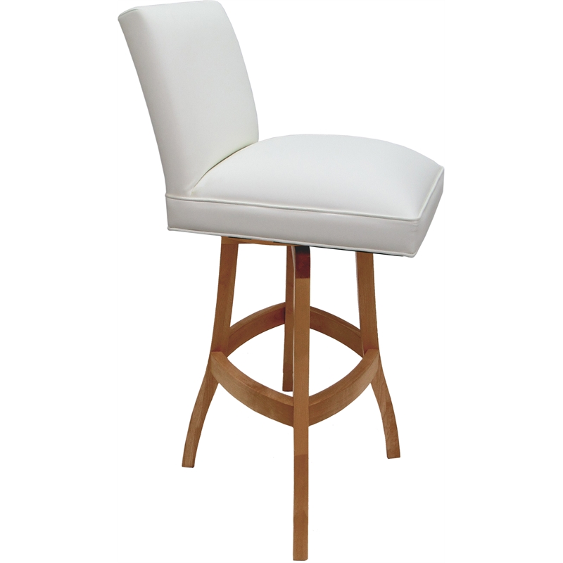 Sommerville Extra Tall Swivel Metal Stool in White Vinyl/Honey (Set of 3)