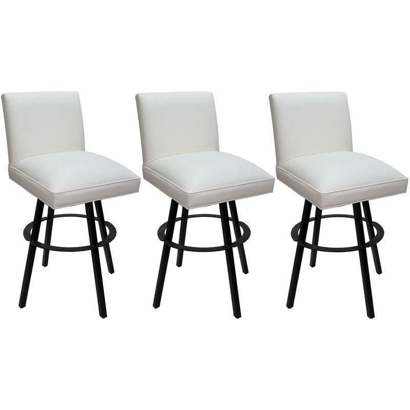 Set of 3 Swivel Metal Counter Stools 26