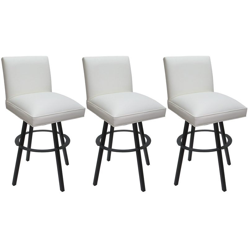 Set of 3 Swivel Metal Counter Stools 26