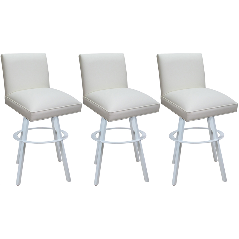 Set of 3 Swivel Metal Counter Stools 26