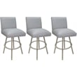 Set of 3 Swivel Metal Bar Stools 30