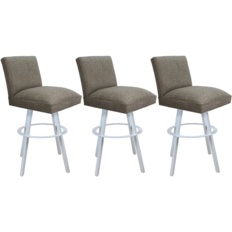Set of 3 Swivel Metal Bar Stools 30