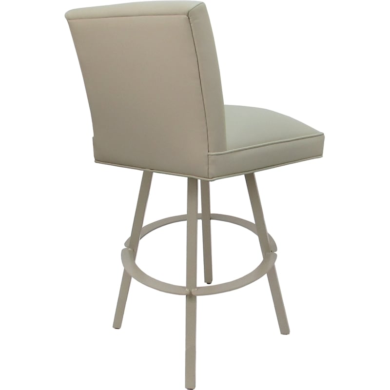 Set of 3 Extra Tall Swivel Metal Stools - Sommerville - Beige Vinyl - Beige