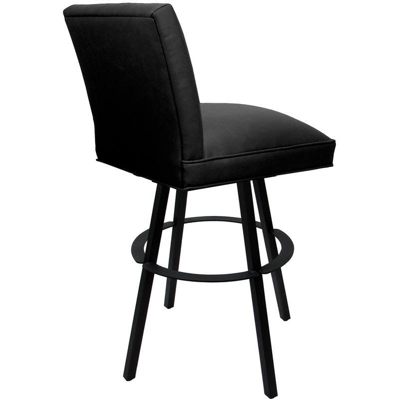 Set of 3 Extra Tall Swivel Metal Stools - Sommerville - Black Vinyl - Black