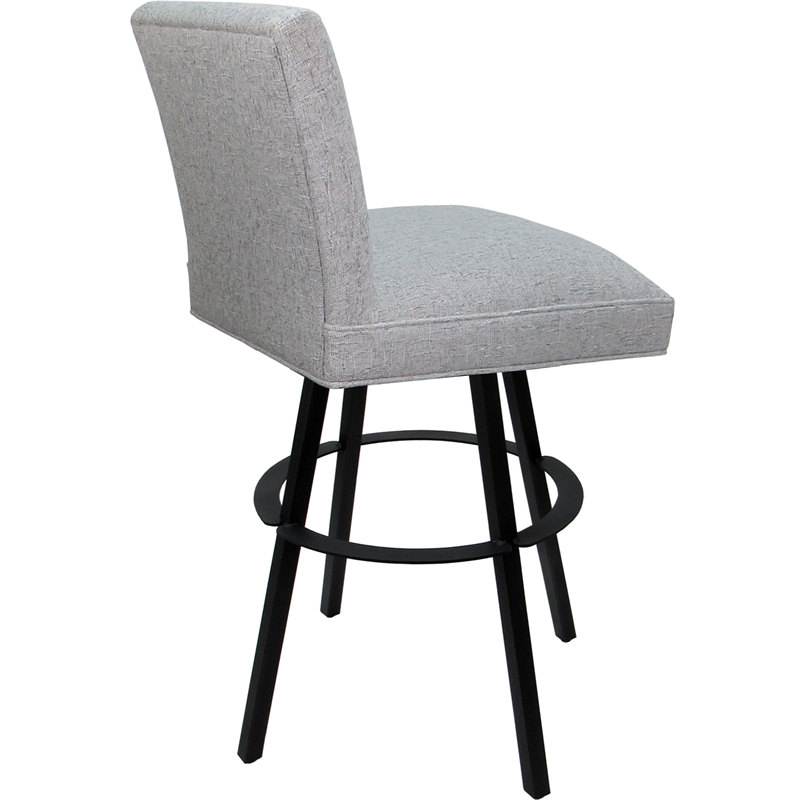 Set of 3 Extra Tall Swivel Metal Stools Sommerville Hemsath Slate Fabric - Black