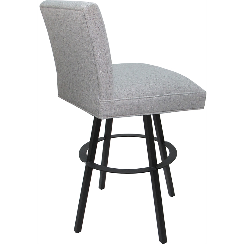 Set of 3 Extra Tall Swivel Metal Stools Sommerville- Hemsath Slate Fabric - Gray