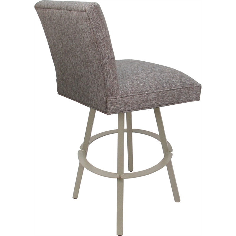 Set of 3 Extra Tall Swivel Metal Stools Sommerville - Mojave Gray Fabric - Beige