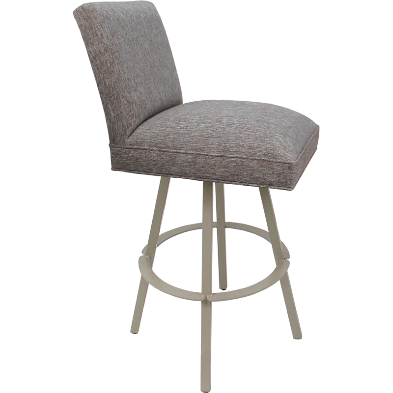 Set of 3 Extra Tall Swivel Metal Stools Sommerville - Mojave Gray Fabric - Beige