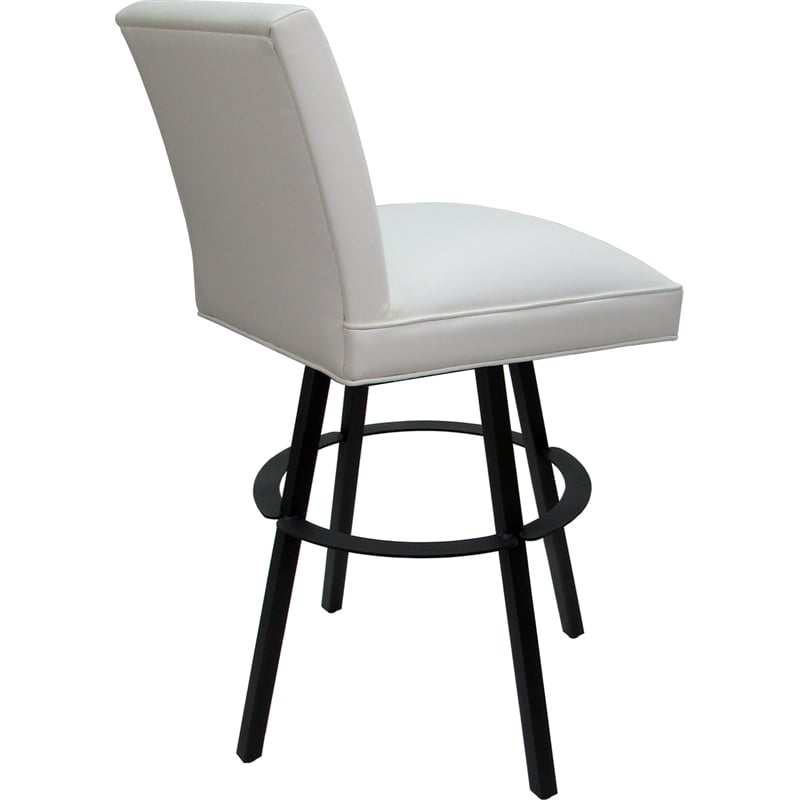 Sommerville Extra Tall Swivel Metal Stool in White Vinyl/Black (Set of 3)