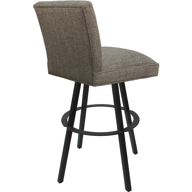 Set of 3 Extra Tall Swivel Metal Stools Sommerville- Plumley Cocoa Fabric - Gray
