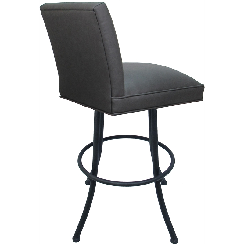 Set of 3 Swivel Metal Counter Stools - Sommerville Noam - Gray Vinyl - Gray