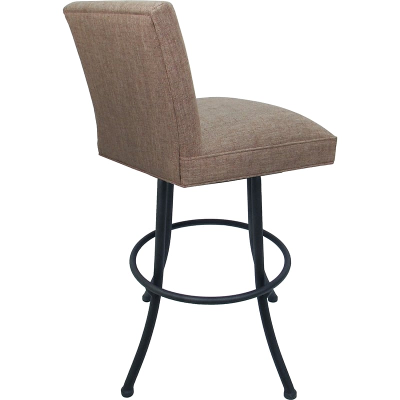 Set of 3 Swivel Metal Counter Stools - Sommerville - Basin Beige Fabric - Gray