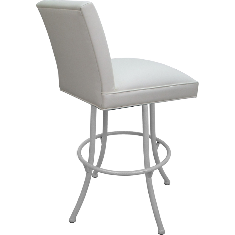 Set of 3 Swivel Metal Counter Stools - Sommerville Noam - White Vinyl - White