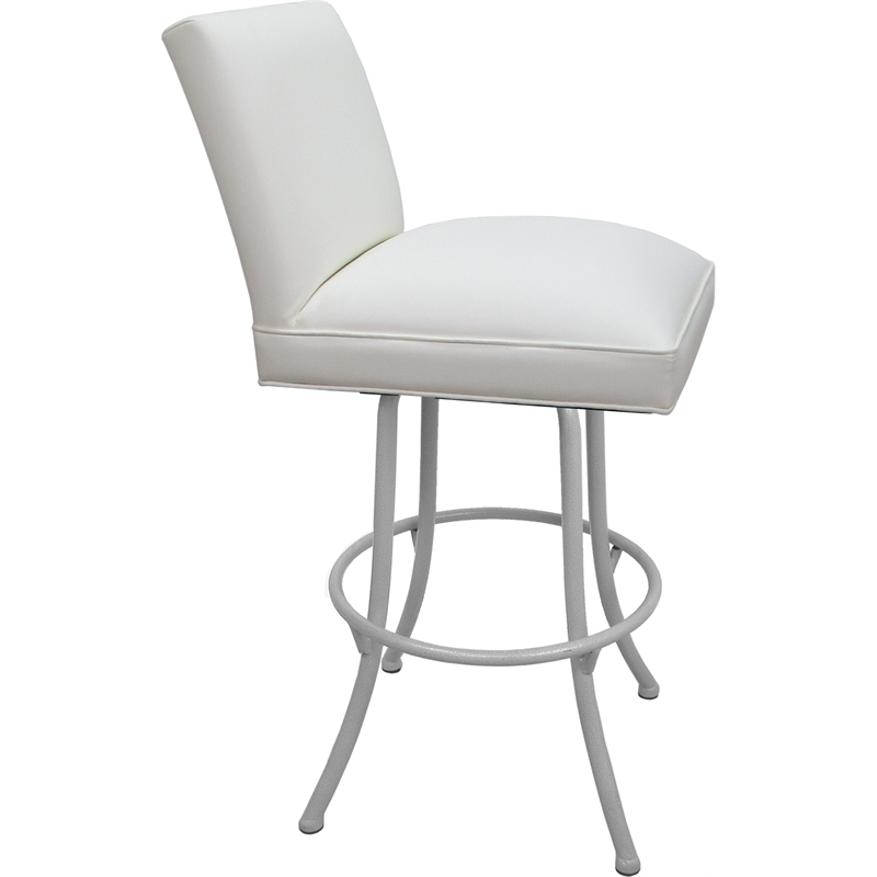Set of 3 Swivel Metal Counter Stools - Sommerville Noam - White Vinyl - White