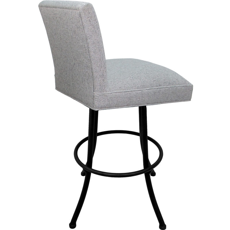 Set of 3 Swivel Metal Bar Stools Sommerville Noam - Hemsath Slate Fabric - Black