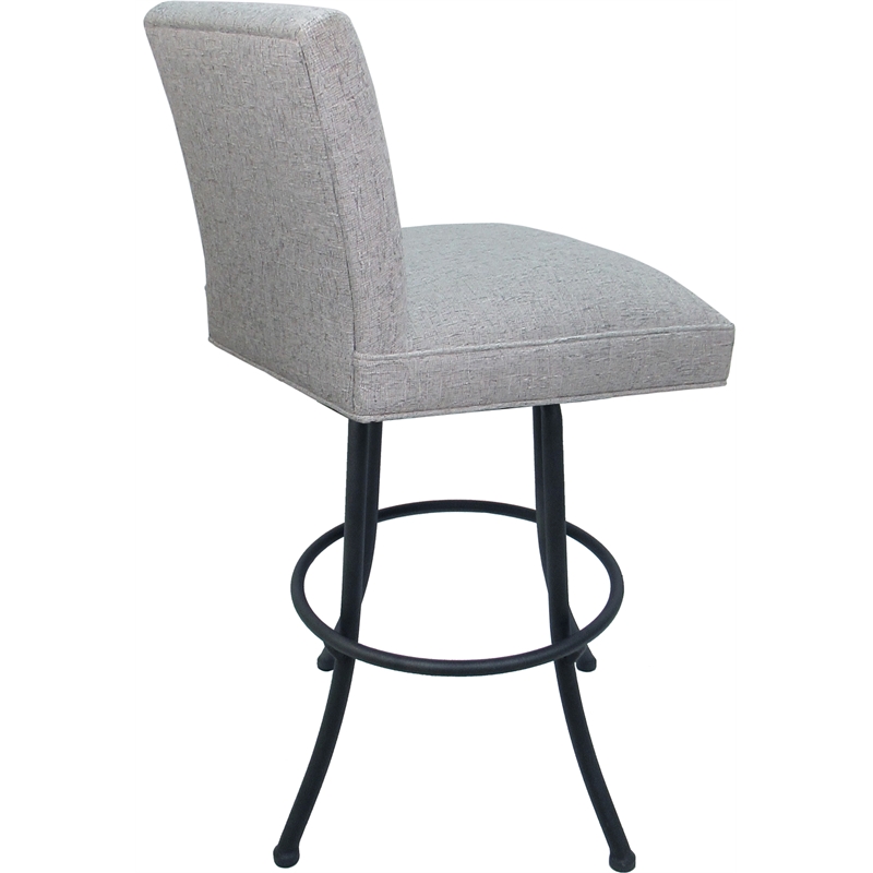 Set of 3 Swivel Metal Bar Stools Sommerville Noam - Hemsath Slate Fabric - Gray