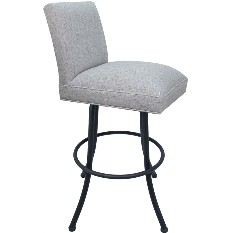 Set of 3 Swivel Metal Bar Stools Sommerville Noam - Hemsath Slate Fabric - Gray
