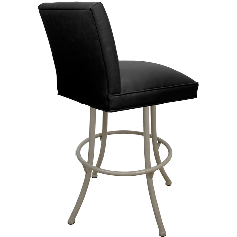 Set of 3 Extra Tall Swivel Metal Stools - Sommerville Noam - Black Vinyl - Beige