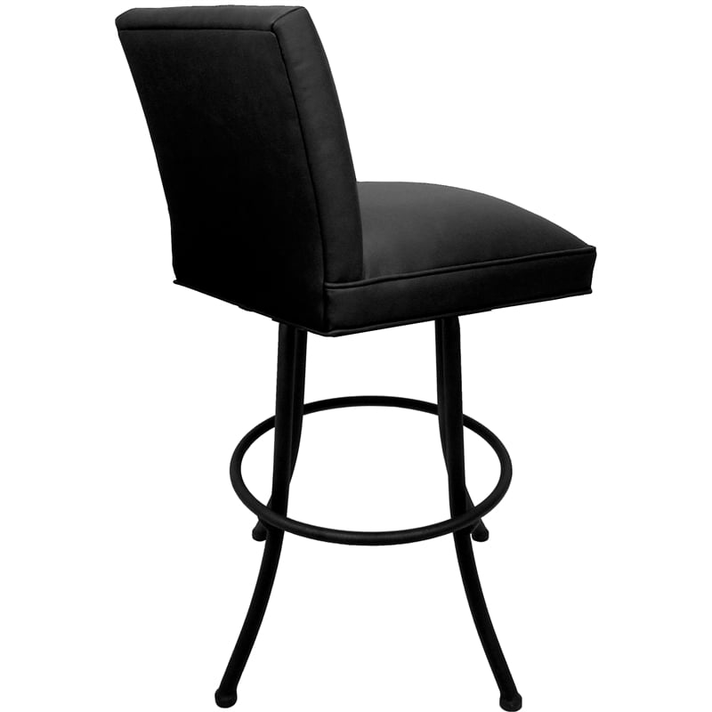 Set of 3 Extra Tall Swivel Metal Stools - Sommerville Noam - Black Vinyl - Black