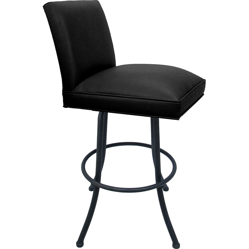 Set of 3 Extra Tall Swivel Metal Stools - Sommerville Noam - Black Vinyl - Gray