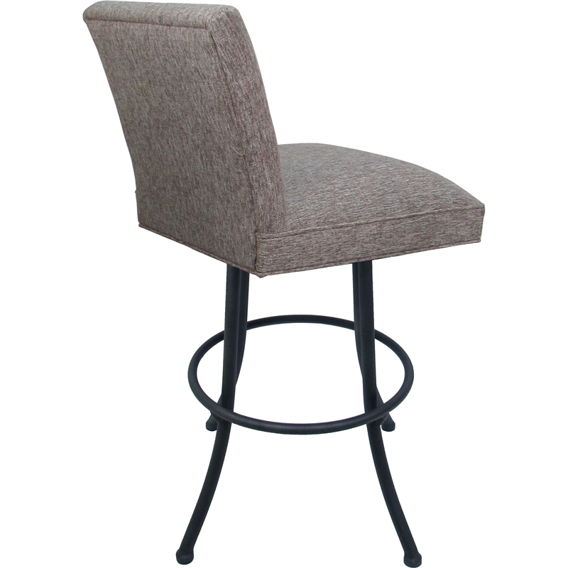 Set of 3 Extra Tall Swivel Metal Stools -Sommerville - Mojave Gray Fabric - Gray