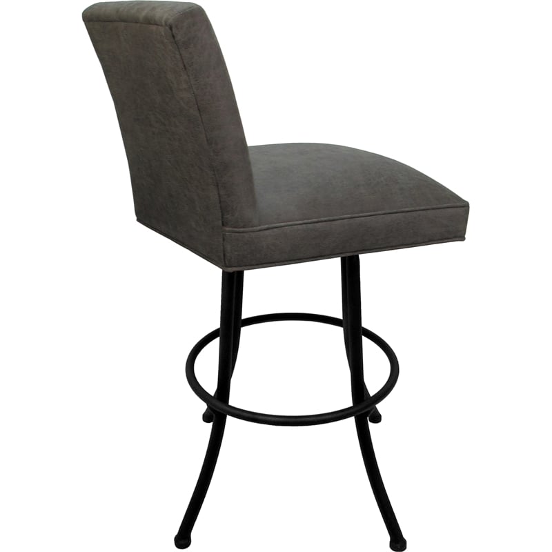 Set of 3 Extra Tall Swivel Metal Stools Sommerville NW Elk Charcoal Fabric Black