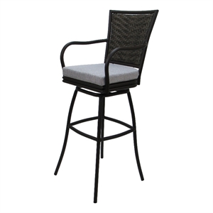 Outdoor/Indoor Extra Tall Swivel Stool 34&quot Seat Elon - Cream Fabric - Dark Brown