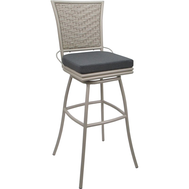 Outdoor/Indoor Extra Tall Swivel Stool - Elon Armless - Charcoal Fabric - Beige