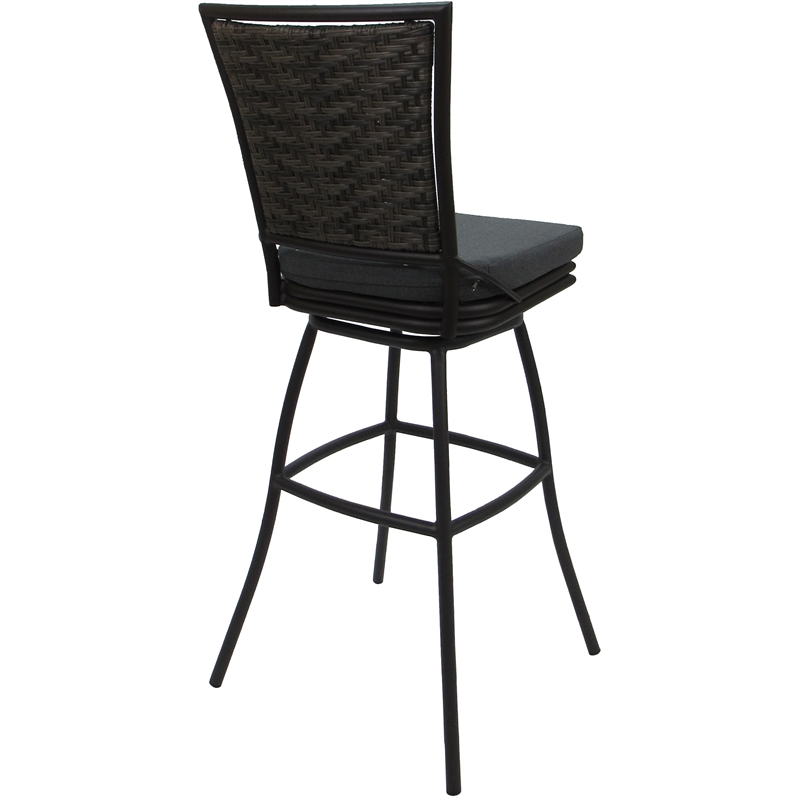 Outdoor/Indoor Extra Tall Swivel Stool Elon Armless Charcoal Fabric - Dark Brown