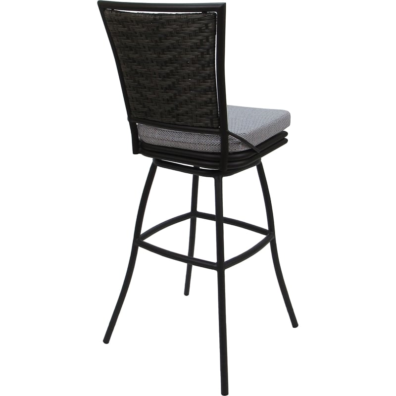 Outdoor/Indoor Extra Tall Swivel Stool -Elon Armless - Cream Fabric - Dark Brown