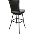 Outdoor/Indoor Extra Tall Swivel Stool -Elon Armless - Cream Fabric - Dark Brown