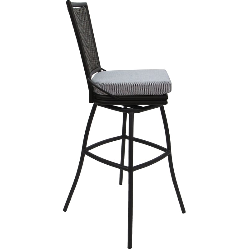 Outdoor/Indoor Extra Tall Swivel Stool -Elon Armless - Cream Fabric - Dark Brown