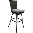 Outdoor/Indoor Extra Tall Swivel Stool -Elon Armless - Cream Fabric - Dark Brown