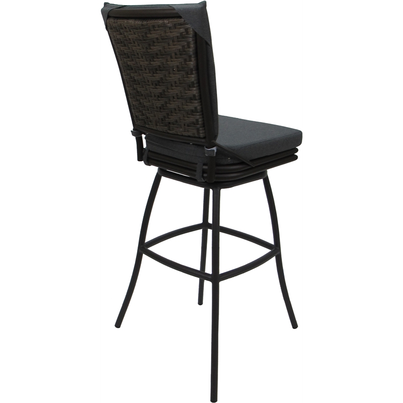 Outdoor/Indoor Swivel Extra Tall Stool - Ofir Armless Charcoal Fabric Dark Brown